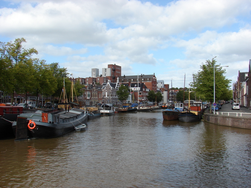 zicht op de Noorderhaven van Groningen